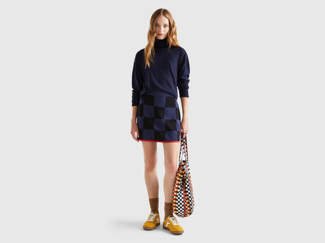 UNICORN Women's checked skirt midnight blue xs s m l