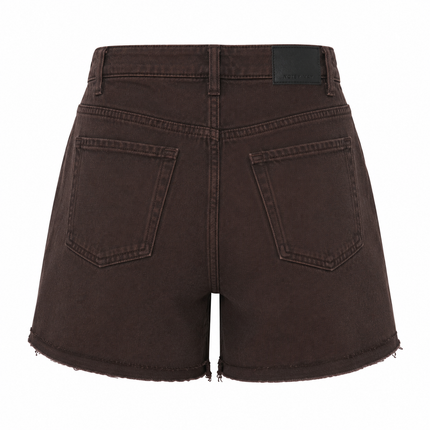 UNICORN Women's Dark Brown Denim Shorts – High Waist Jeans Shorts with Destroyed Details xs s m l xl