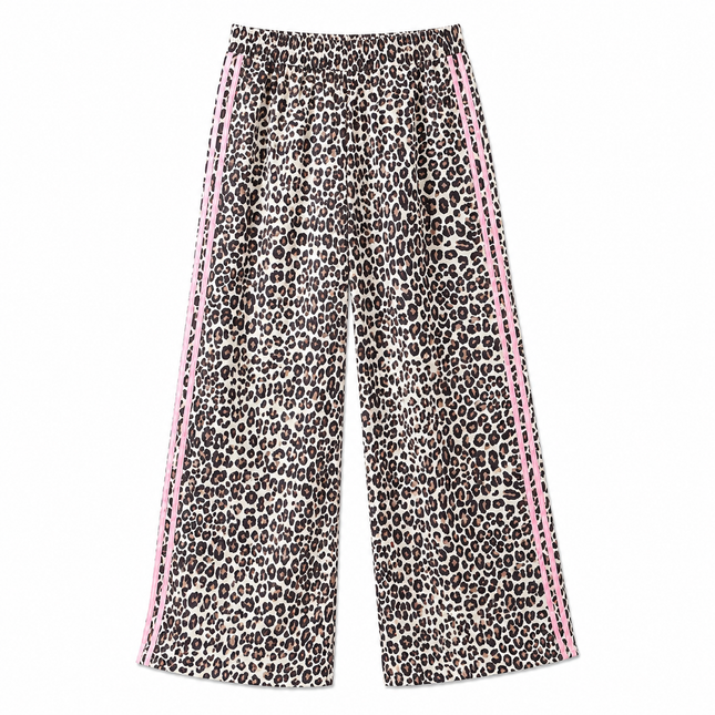 UNICORN Women's Leopard Print Wide Leg Trousers with Pink Side Stripe s m l xl