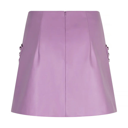 UNICORN lilac leather look mini skirt with lace-up details trendy & edgy xs s m l xl