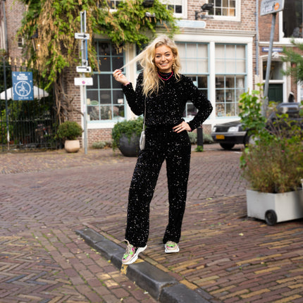 Kam wide broek zwart