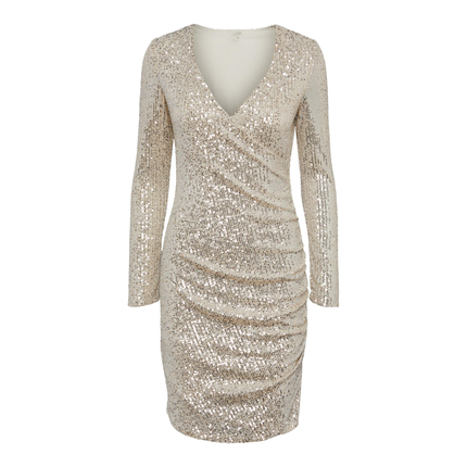 Delphia wrap jurk goud