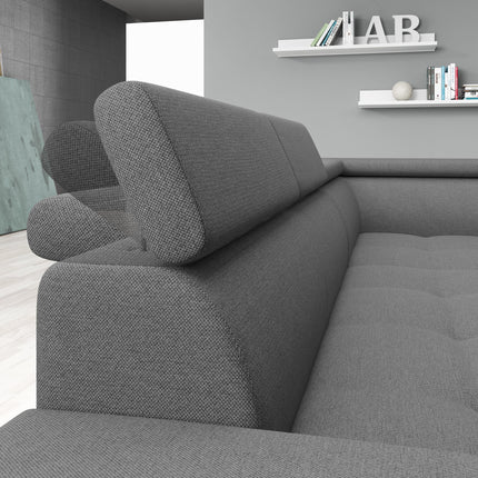 UNICORN Corner sofa 4-seater Fabric gray black Width 265 cm Height 78 cm Depth 224 cm