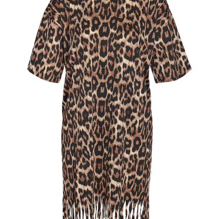 Noisy May Keyla fringe dress leopard