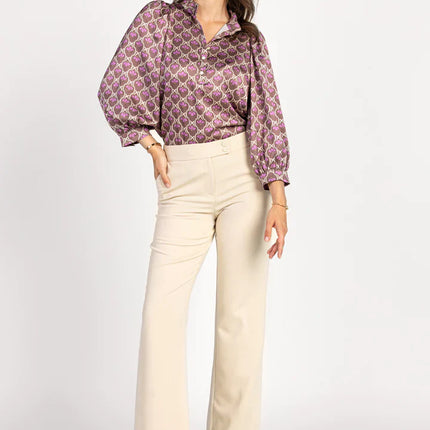 UNICORN Women's blouse purple beige brown xs s m l xl xxl