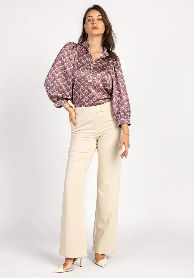 UNICORN Women's blouse purple beige brown xs s m l xl xxl