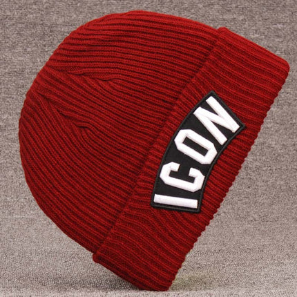UNICORN Men's winter hat text print black gray brown red
