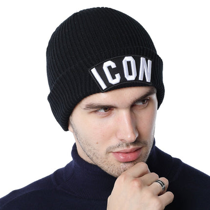 UNICORN Men's winter hat text print black gray brown red