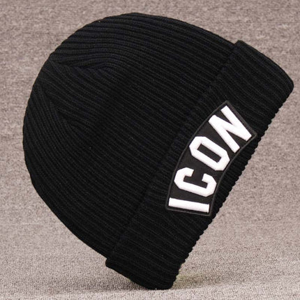 UNICORN Men's winter hat text print black gray brown red