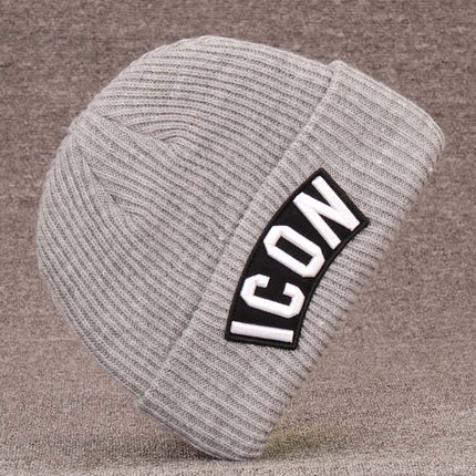 UNICORN Men's winter hat text print black gray brown red