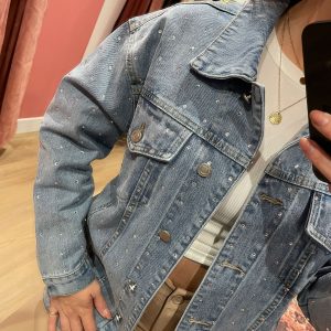 Dames jas glitters spijker blauw s m l