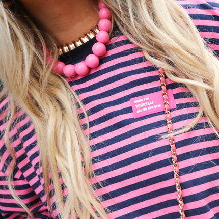 Patch shirt roze blauw