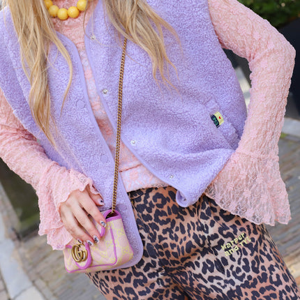 Katty teddy gilet pastel lila