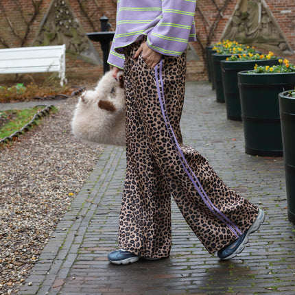 Leopard pantalon light paarse bies