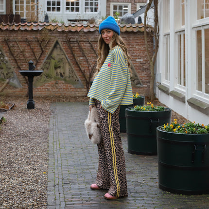 Leopard pantalon light gele bies