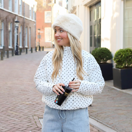Famillia bomber jacket cloud dancer dots