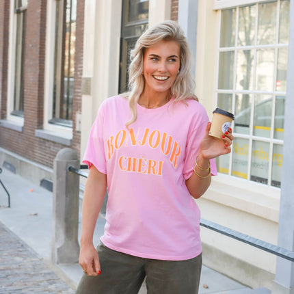 Bonjour Cheri tee roze