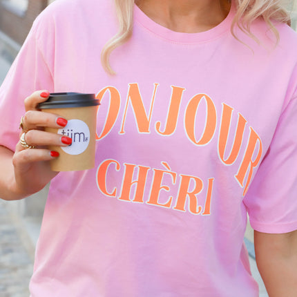 Bonjour Cheri tee roze