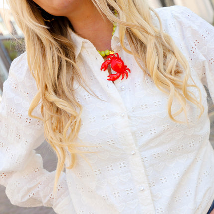 YAS Heartly tie shirt star white