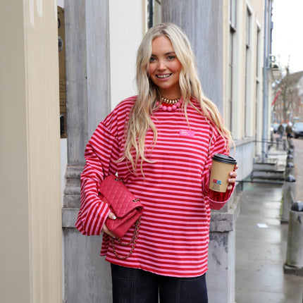 Patch shirt roze rood