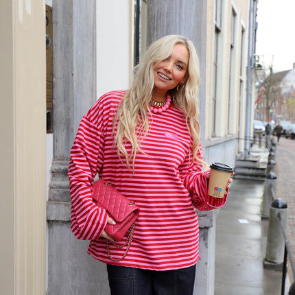 Patch shirt roze rood
