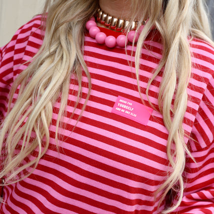 Patch shirt roze rood