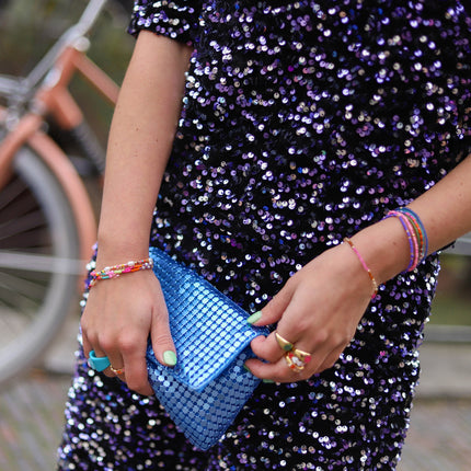 Kam wide broek zwart paars