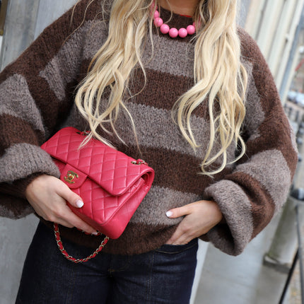 Streep knit bruin