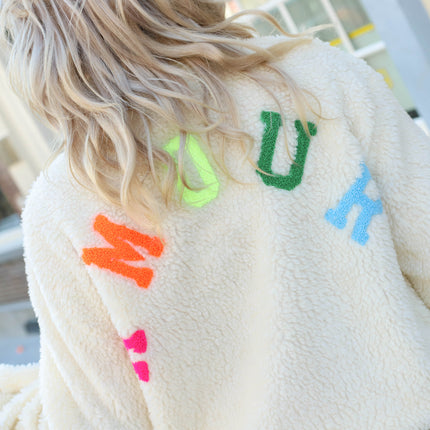 Amour jack gekleurde letters ecru