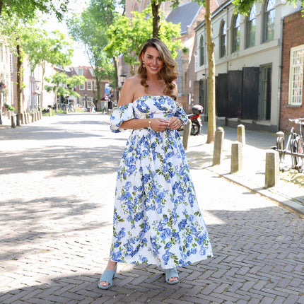YAS Sienna off shoulder top ecru
