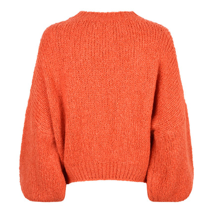 Isa gebreide trui koraal oranje