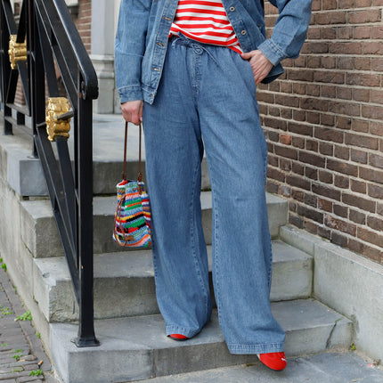 Noisy May Enza wide pants medium blue