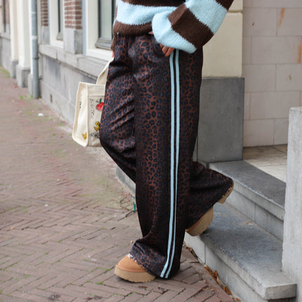 Leopard pantalon blauwe bies