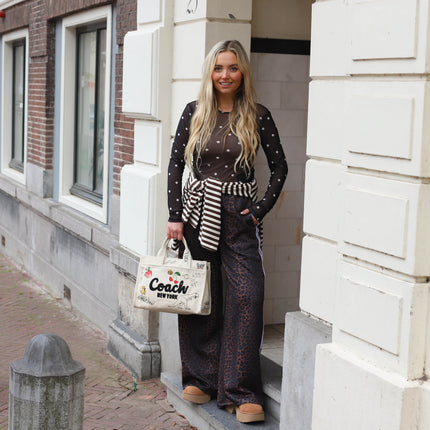 Leopard pantalon witte bies