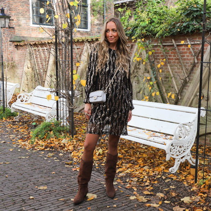 Sparkle dress zwart goud