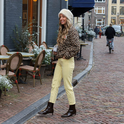 Denim jeans geel