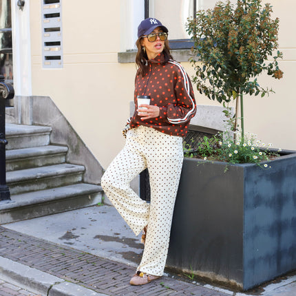 Polkadot jas rood bruin