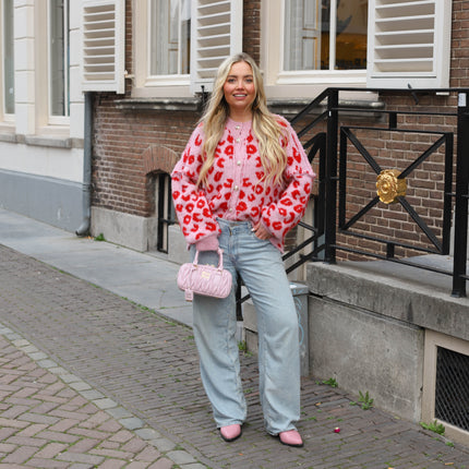 Leopard vest roze rood
