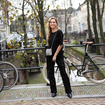 Kam wide broek zwart