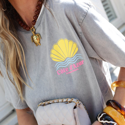 Cote d’Azur tee schelp grijs