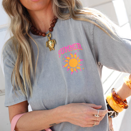 Summer tee sunshine grijs
