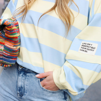 Oversized sweater perfect geel blauw
