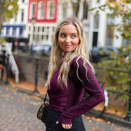 Serina knot top zwart rood