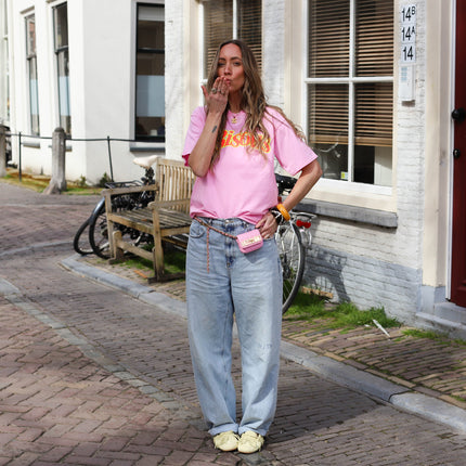 Bisous shirt roze