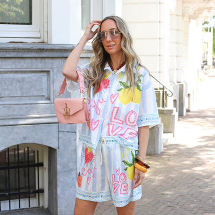 Pak lemon two piece blauw
