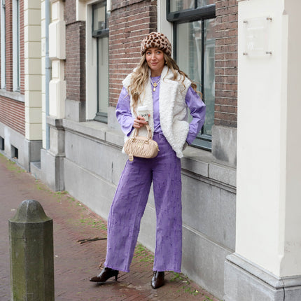 Soft teddy gilet off white