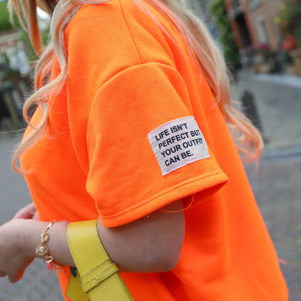 Jogging set label oranje