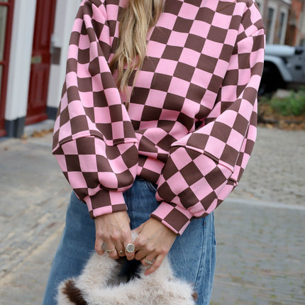 Rosa trui roze bruin