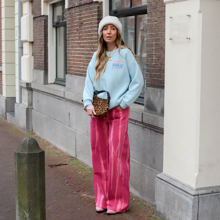 Bisous bisous sweater blauw