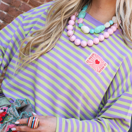 Soleil patch shirt lila mint